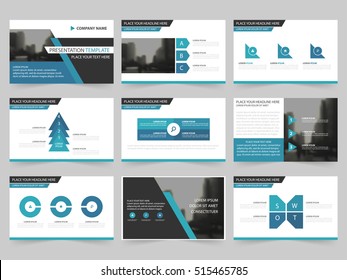 Blue Abstract presentation templates, Infographic elements flat design set for annual report brochure flyer leaflet marketing advertising banner 