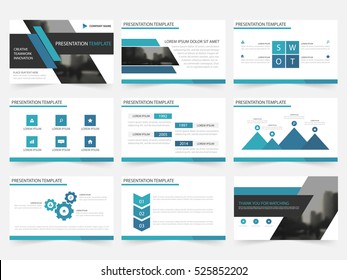 Blue Abstract presentation templates, Infographic elements flat design set for annual report brochure flyer leaflet marketing advertising banner template