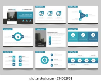 Blue Abstract presentation templates, Infographic elements flat design set for annual report brochure flyer leaflet marketing advertising banner 