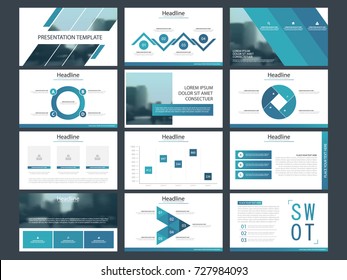 Blue Abstract presentation templates, Infographic elements template flat design set for annual report brochure flyer leaflet marketing advertising banner template