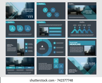 Blue Abstract presentation templates, Infographic elements template flat design set for annual report brochure flyer leaflet marketing advertising banner template