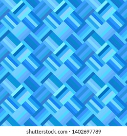 Blue abstract repeating diagonal rectangle pattern - vector mosaic tile background graphic