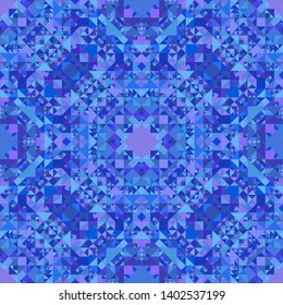 Blue abstract repeating triangle mosaic kaleidoscope wallpaper pattern - tribal vector background illustration