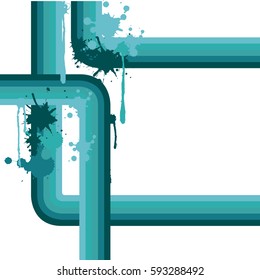 blue abstract retro lines with splash color vector illustration