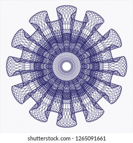 Blue abstract rosette