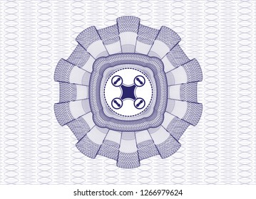 Blue abstract rosette with air drone icon inside