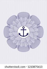 Blue abstract rosette with anchor icon inside