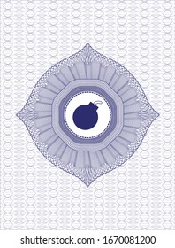 Rosette abstracto azul con icono de bomba dentro