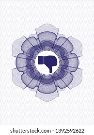 Blue abstract rosette with dislike icon inside