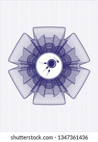 Blue abstract rosette with fertilization icon inside