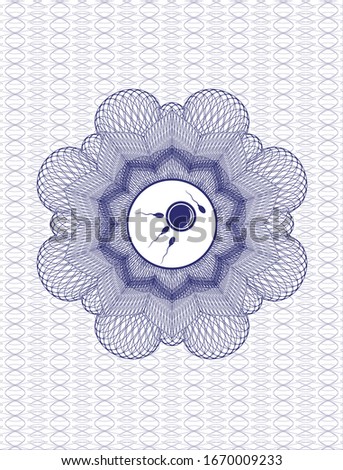Blue abstract rosette with fertilization icon inside