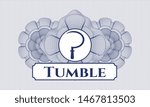 Blue abstract rosette with sickle icon and Tumble text inside