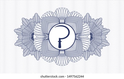 Blue abstract rosette with sickle icon inside