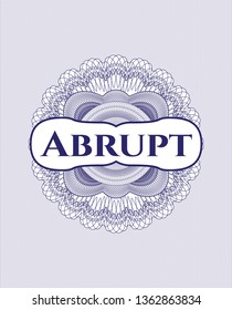 Blue abstract rosette with text Abrupt inside