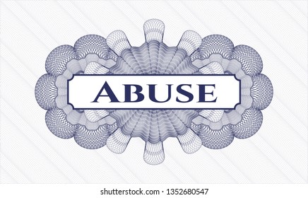 Blue abstract rosette with text Abuse inside