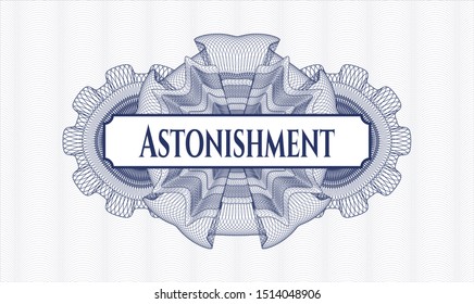 Blue abstract rosette with text Astonishment inside
