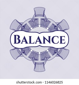 Blue abstract rosette with text Balance inside