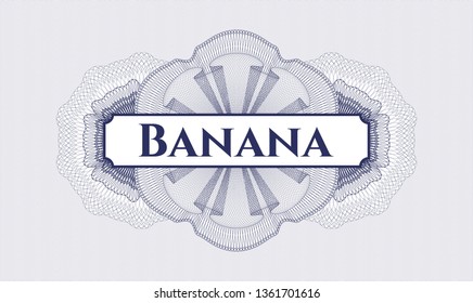 Blue abstract rosette with text Banana inside