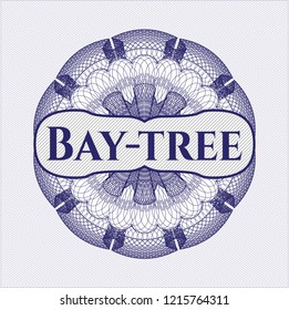 Blue abstract rosette with text Bay-tree inside