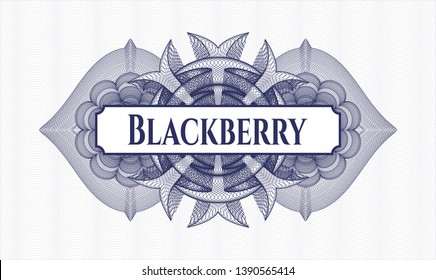 Blue abstract rosette with text Blackberry inside