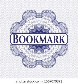 Blue abstract rosette with text Bookmark inside