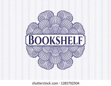 Blue abstract rosette with text Bookshelf inside