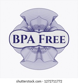 Blue abstract rosette with text BPA Free inside