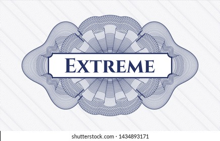 Blue abstract rosette with text Extreme inside