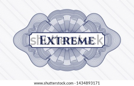 Blue abstract rosette with text Extreme inside