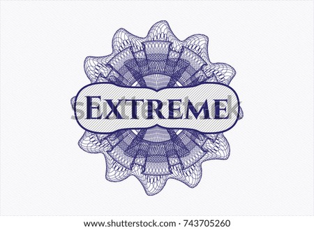 Blue abstract rosette with text Extreme inside