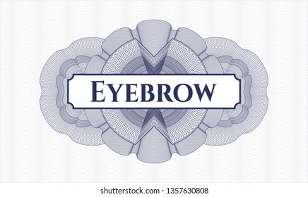 Blue abstract rosette with text Eyebrow inside