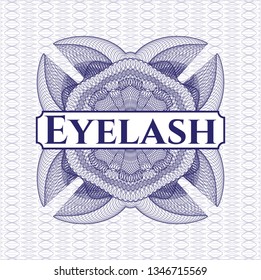 Blue abstract rosette with text Eyelash inside