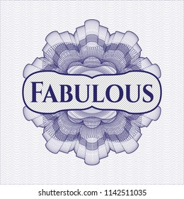 Blue abstract rosette with text Fabulous inside