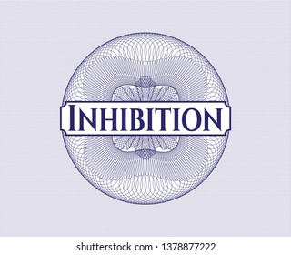 Blue abstract rosette with text Inhibition inside
