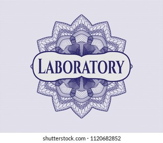 Blue abstract rosette with text Laboratory inside