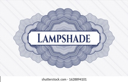 Blue abstract rosette with text Lampshade inside