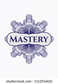  Blue abstract rosette with text Mastery inside