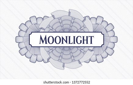 Blue abstract rosette with text Moonlight inside