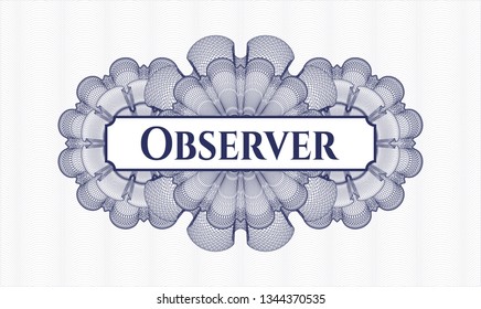 Blue abstract rosette with text Observer inside