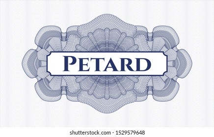 Blue abstract rosette with text Petard inside