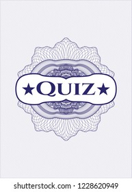 Blue abstract rosette with text Quiz inside