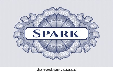 Blue abstract rosette with text Spark inside