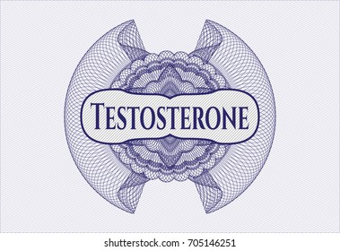 Blue abstract rosette with text Testosterone inside