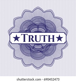 Blue abstract rosette with text Truth inside