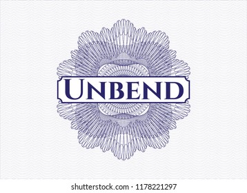 Blue abstract rosette with text Unbend inside