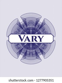 Blue abstract rosette with text Vary inside
