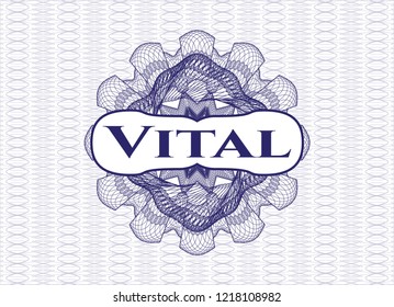 Blue abstract rosette with text Vital inside