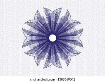 Blue abstract rosette. Vector Illustration. Detailed.