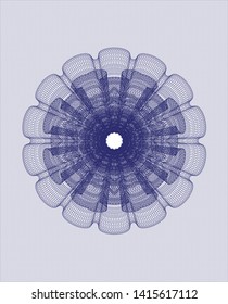Blue abstract rosette. Vector Illustration. Detailed.