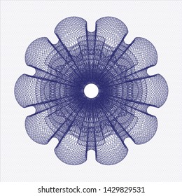 Blue abstract rosette. Vector Illustration. Detailed.